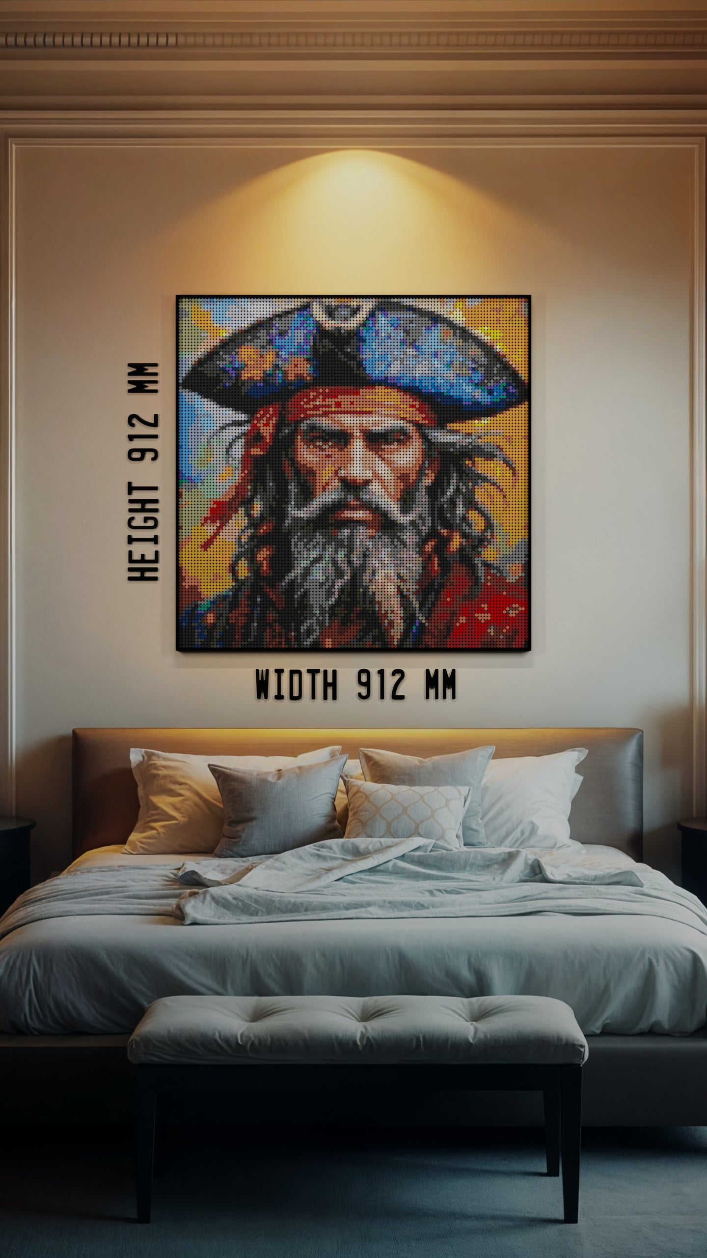 Weathered Mariner LEGO® Style mosaic pixel art design for display